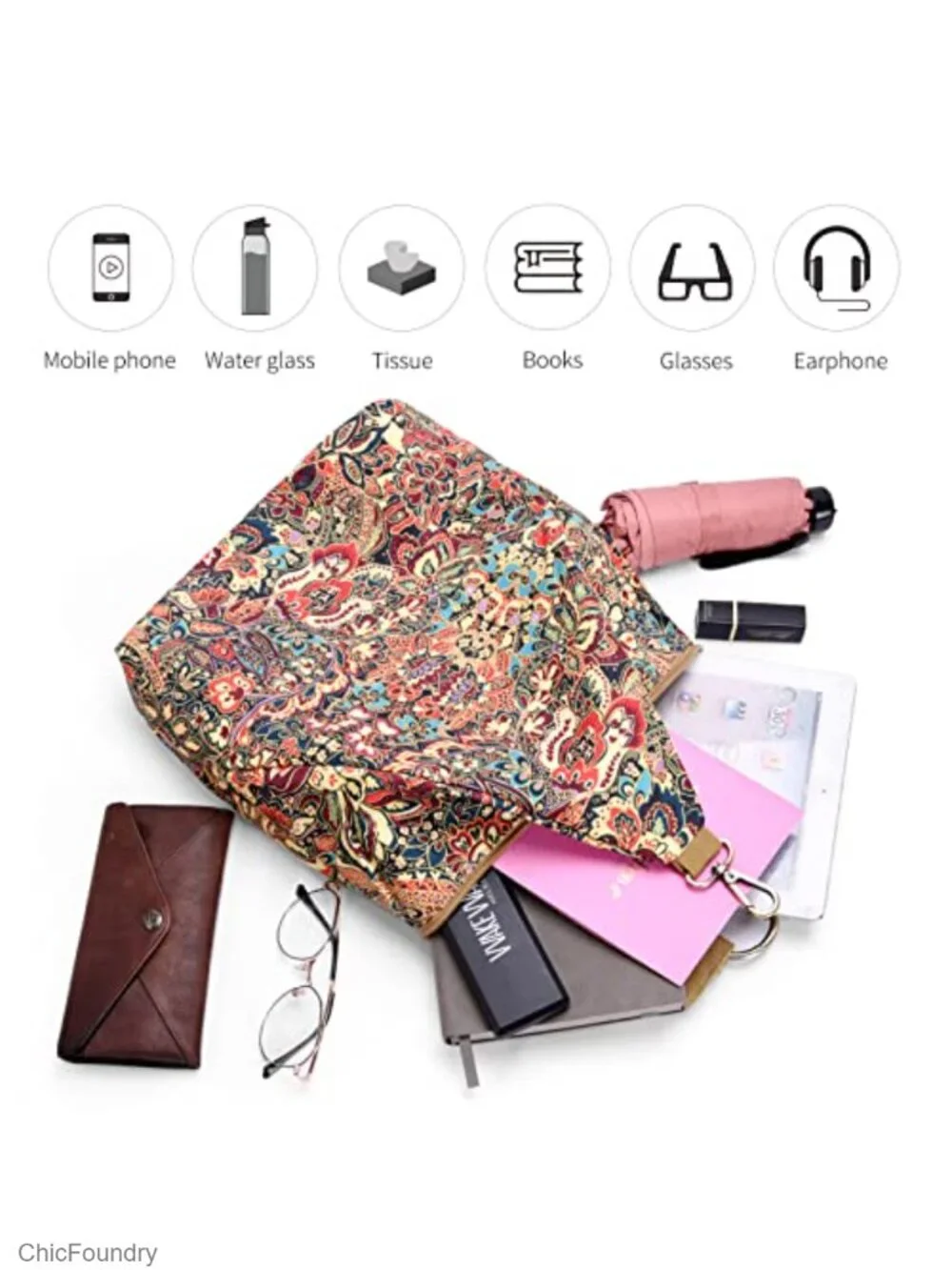 Women's Small Floral Backpack, Waterproof? Not Specified, Adjustable Strap